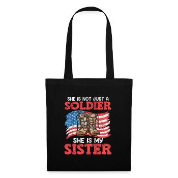 Stolzer Bruder Air Force Soldat Army Fan - Stoffbeutel - Schwarz - Vorne