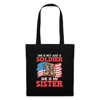 Proud Brother Air Force Soldier Army Fan - Tote Bag - black - Front