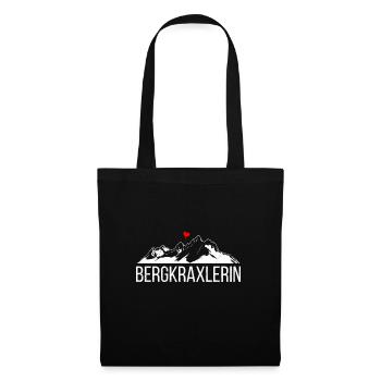 Wandern Bergmädel Bergkraxlerin Wanderer Berge - Stoffbeutel - Schwarz - Vorne