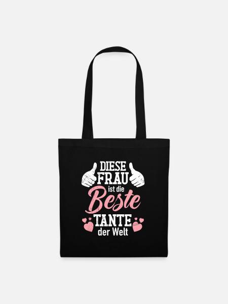 Beste Tante Muttertag Tanten weltbeste Tante - Stoffbeutel - Schwarz