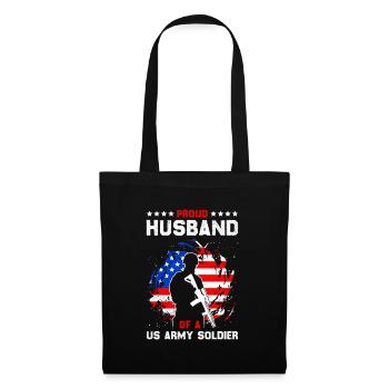Soldiers Military Fan Proud Husband Army - Tote Bag - black - Front