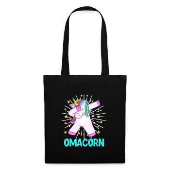 Omacorn Großmutter Muttertag Einhorn Fans - Stoffbeutel - Schwarz - Vorne