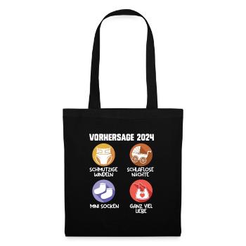 Baby Vorhersage 2024 werdende Mama 2024 - Stoffbeutel - Schwarz - Vorne