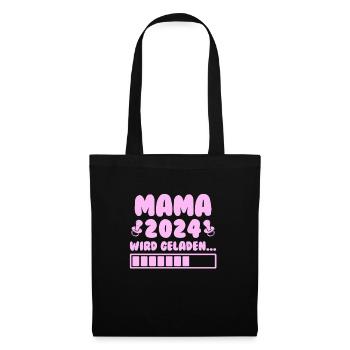 Mama loading 2024 werdende Mama Babyparty 2024 - Stoffbeutel - Schwarz - Vorne