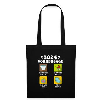 Werdender Papa 2024 Babyparty werdende Mama 2024 - Stoffbeutel - Schwarz - Vorne