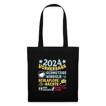 Vorhersage 2024 bald Vater Babyparty 2024 - Stoffbeutel - Schwarz - Vorne