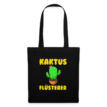 Kaktus Flüsterer Kakteen Sukkulenten Mädchen - Stoffbeutel - Schwarz - Vorne