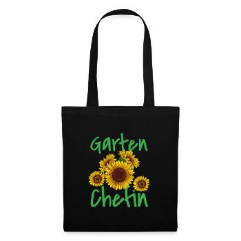 Garten Chefin Sonnenblumen Gartenfreundin Blumen - Stoffbeutel - Schwarz - Vorne
