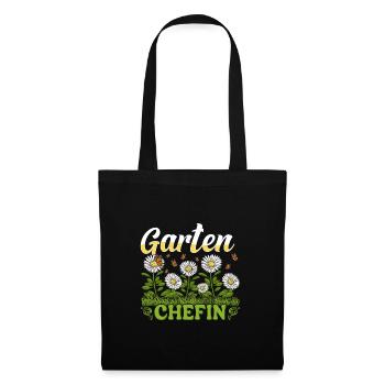 Garten Chefin Gänseblümchen Gärtnerin Blumenliebe - Stoffbeutel - Schwarz - Vorne