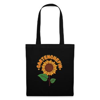 Garten Chefin Sonnenblumen Gartenfreundin - Stoffbeutel - Schwarz - Vorne