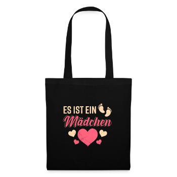 Es ist ein Mädchen werdende Mama 2024 Babygirl - Stoffbeutel - Schwarz - Vorne