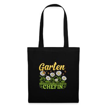Garten Chefin Gänseblümchen Gärtnerin Blumenliebe - Stoffbeutel - Schwarz - Vorne