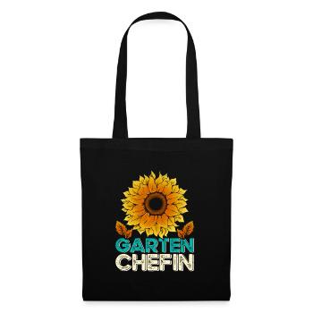 Garten Chefin Sonnenblumen Gartenfreundin Blumen - Stoffbeutel - Schwarz - Vorne