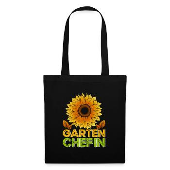 Garten Chefin Sonnenblumen Gartenfreundin Blumen - Stoffbeutel - Schwarz - Vorne