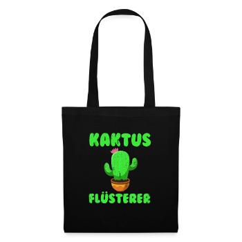 Kaktus Flüsterer Kakteen Sukkulenten Mädchen - Stoffbeutel - Schwarz - Vorne