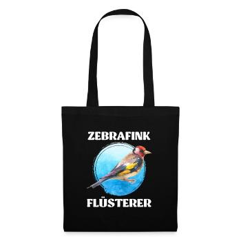 Zebrafink Flüsterer Vogelliebhaber Finkenvogel - Stoffbeutel - Schwarz - Vorne