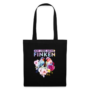 Ich liebe meine Finken Vogelliebhaber Vogel Liebe - Stoffbeutel - Schwarz - Vorne