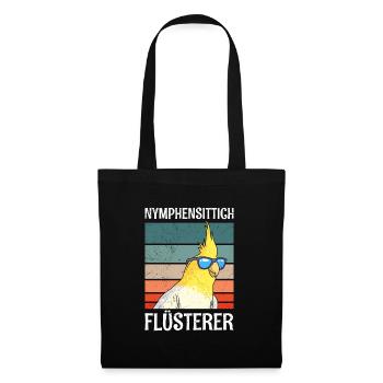 Nymphensittich Flüsterer Vogelliebhaber Sittich - Stoffbeutel - Schwarz - Vorne