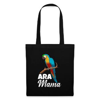 Ara Mama Papagei Fan Vogelliebhaber Macaw - Stoffbeutel - Schwarz - Vorne