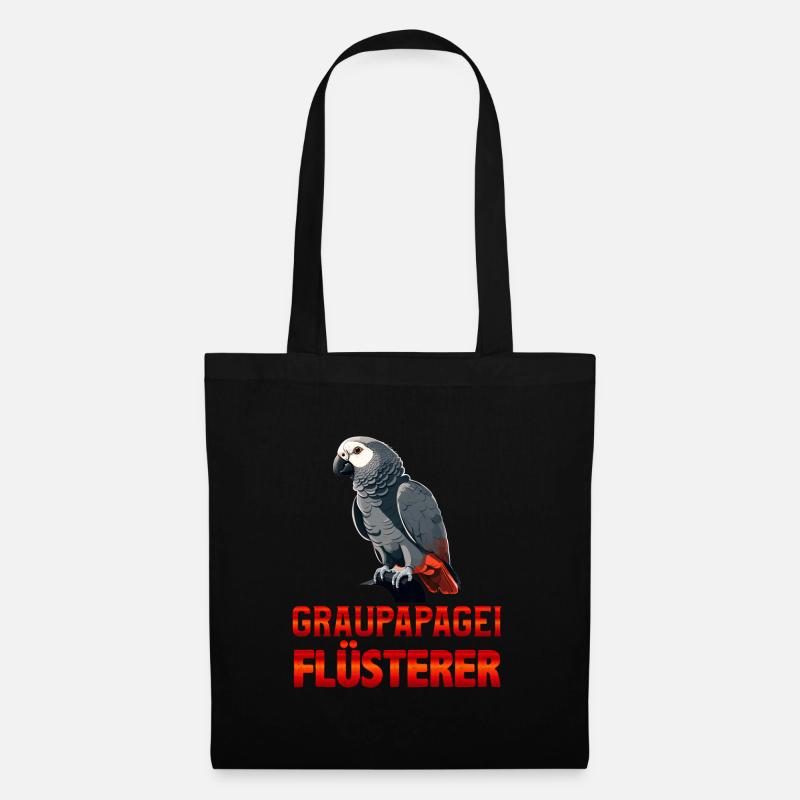 Graupapagei Flüsterer Vogelliebhaber Papagei - Stoffbeutel - Schwarz