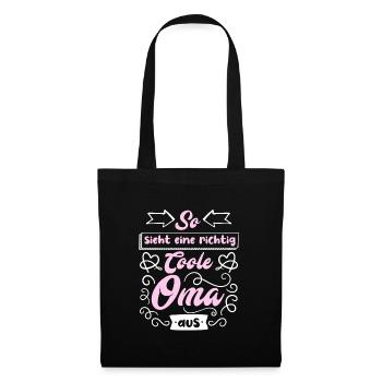 Coole Oma Muttertag Großmutter cool Super Oma - Stoffbeutel - Schwarz - Vorne