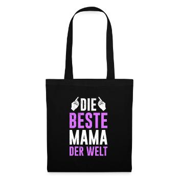 Die Beste Mama der Welt weltbeste Mama Muttertag - Stoffbeutel - Schwarz - Vorne