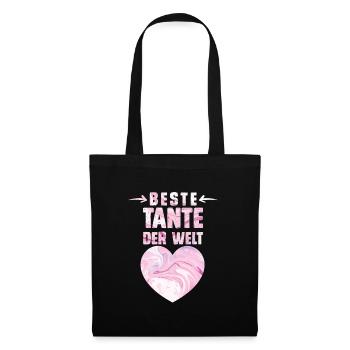 Weltbeste Tante Muttertag Beste Tante Aunties - Stoffbeutel - Schwarz - Vorne