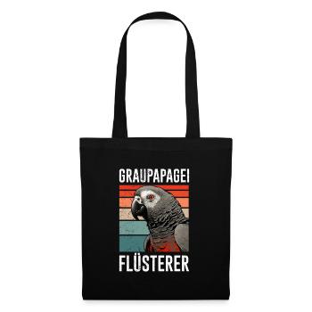 Grau Papagei Flüsterer African Grey Whisperer - Stoffbeutel - Schwarz - Vorne