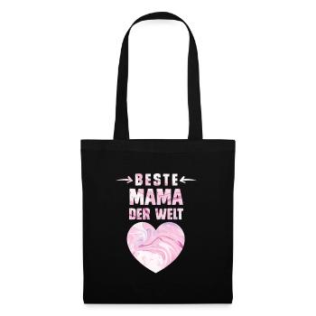 Beste Mama der Welt Muttertag weltbeste Mama - Stoffbeutel - Schwarz - Vorne