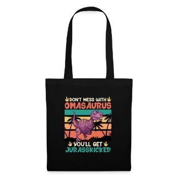 Omasaurus Muttertag Grandma Mama Tag Oma - Stoffbeutel - Schwarz - Vorne