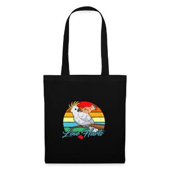 L’amour fait mal au porte-perroquet oiseau cacatoès - Sac en tissu - noir - Devant