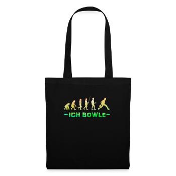 Evolution Bowling Shirt Ich Bowle Bowlingspieler - Stoffbeutel - Schwarz - Vorne