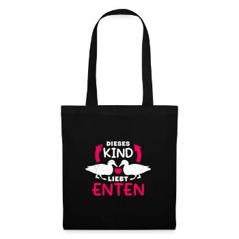 Kinder Dieses Kind liebt Enten Entchen Kid - Stoffbeutel - Schwarz - Vorne