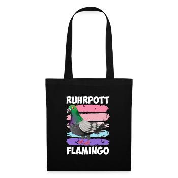 Ruhrpott Flamingo Taubenliebhaber Tauben - Stoffbeutel - Schwarz - Vorne