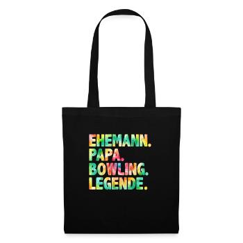 Ehemann Papa Bowling Legende Bowling Shirt - Stoffbeutel - Schwarz - Vorne