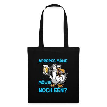 Apropos Möwe Mowie noch Een? Möwen Shirt - Stoffbeutel - Schwarz - Vorne