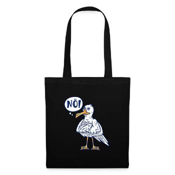 Möwen NÖ! Plattdeutscher Vogelliebhaber Shirt - Stoffbeutel - Schwarz - Vorne