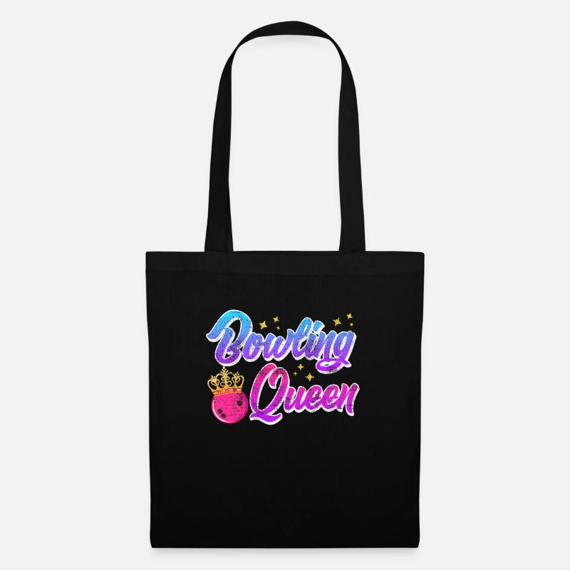 Bowling Queen Bowlingspieler Damen Outfit - Stoffbeutel - Schwarz