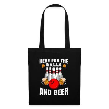 Bowling Here for the Balls and Beer Bierfan - Tote Bag - black - Front