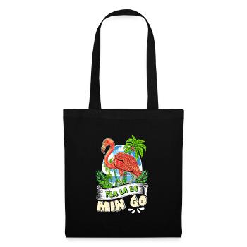 Fête d’été Flamingo Fla La La Min Go - Sac en tissu - noir - Devant
