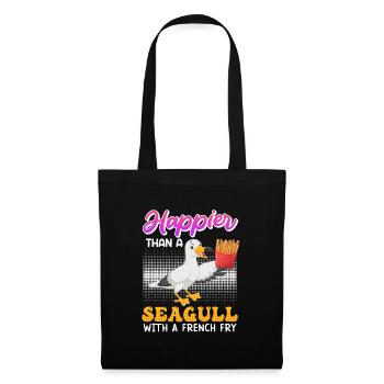 Happier than a Seagull with a French Fry Seagulls - Tote Bag - black - Front