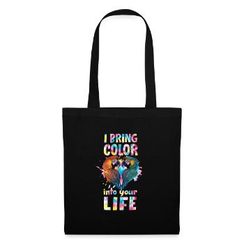 Perroquet ara J’apporte de la couleur dans votre vie Perroquets - Sac en tissu - noir - Devant