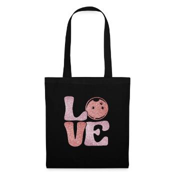 LOVE Bowling Frauen Bowling Outfit Bowler - Stoffbeutel - Schwarz - Vorne