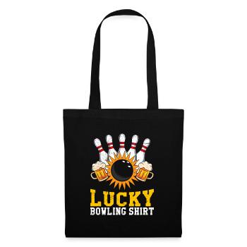 Lucky Bowling Shirt Bowler Beer Lover - Tote Bag - black - Front
