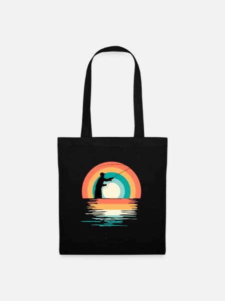 Pesca a mosca Segui i pescatori a mosca del fiume - Borsa di stoffa - nero