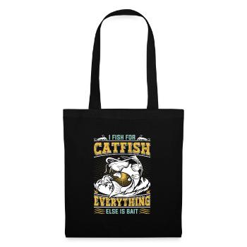 Wels Angeln Je pêche pour Catfish Waller Angler - Sac en tissu - noir - Devant