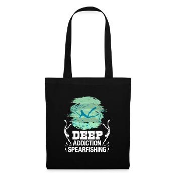 Spearfishing Deep Addiction Süchtig Speerfischen - Stoffbeutel - Schwarz - Vorne