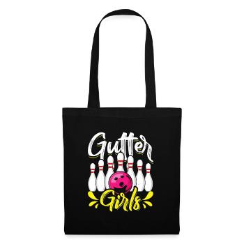 Bowling Damen Gutter Girls Shirt Bowler - Stoffbeutel - Schwarz - Vorne