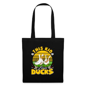 Chemise pour enfants Duck Lover Ce gamin aime les canards - Sac en tissu - noir - Devant