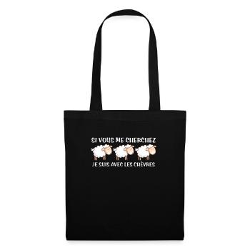 Cadeau agriculteur éleveur de chèvres - Sac en tissu - noir - Devant